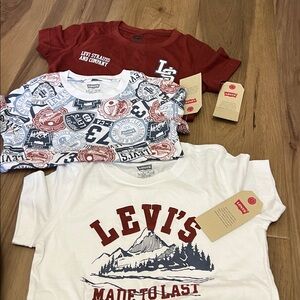 Levi's Red and White Graphic T-Shirts